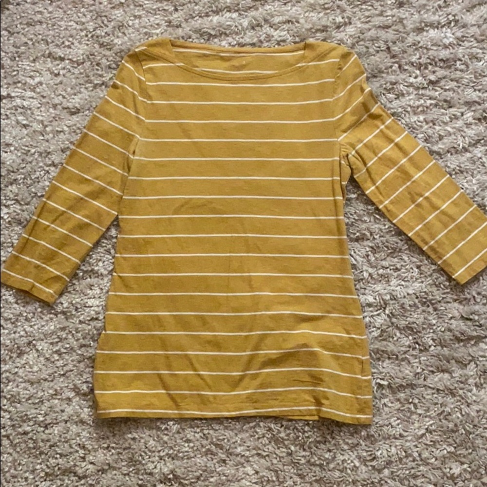 a new day Mustard Yellow Striped Long Sleeve Tee